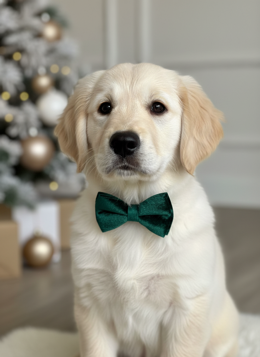 Crushed Velvet Bow Tie – Emerald Green