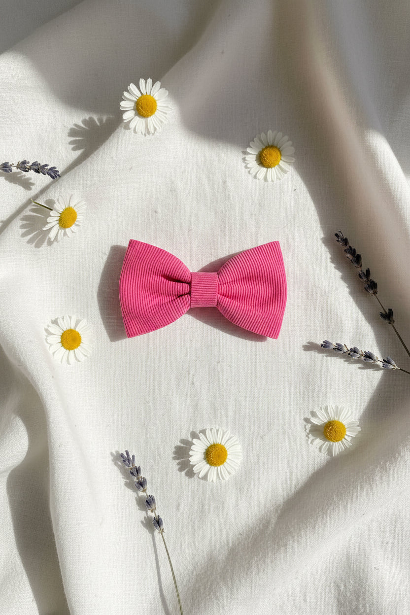 Everyday Corduroy Bow Tie - Hot Pink