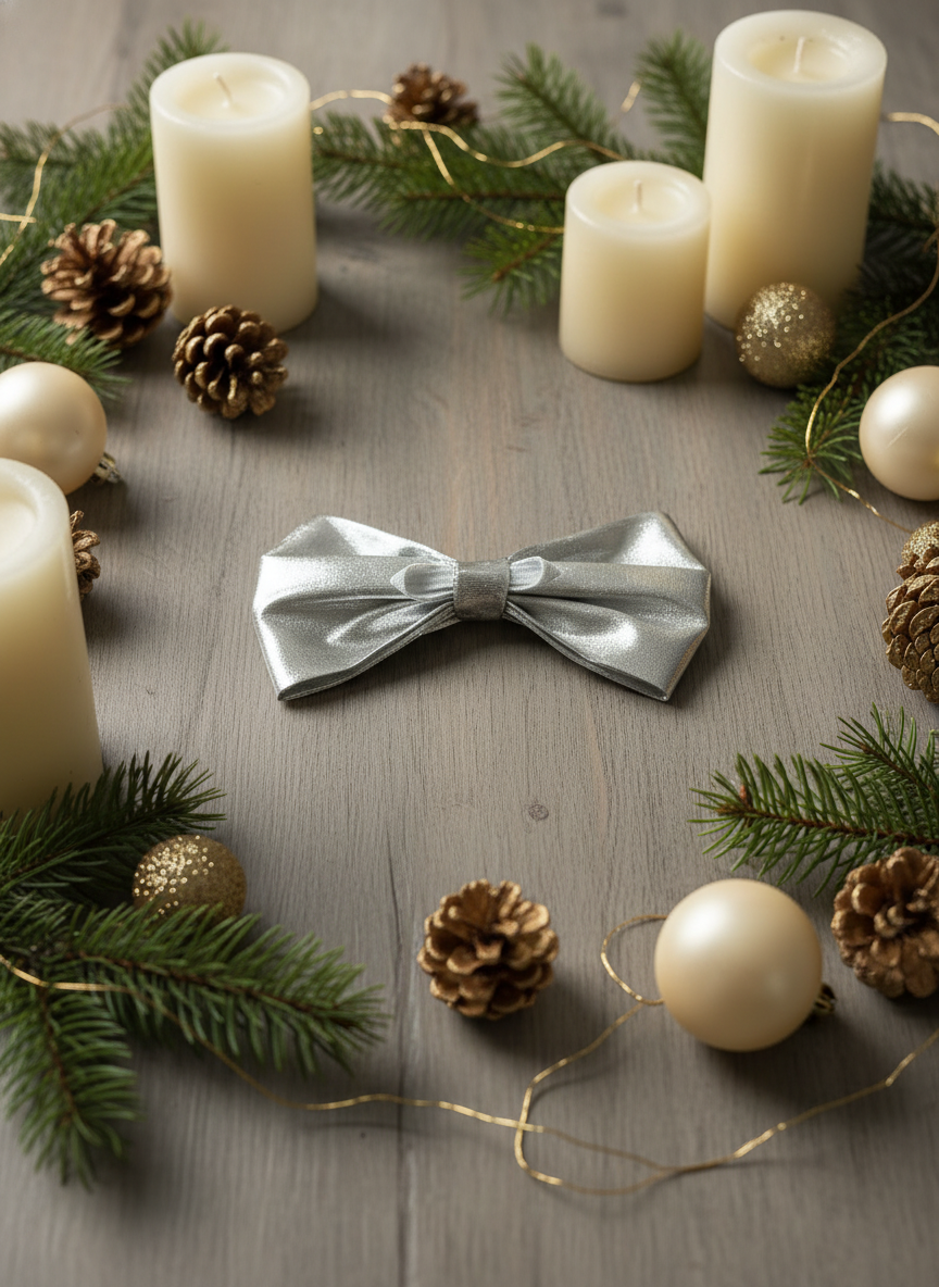 Organza Bow Tie - Silver