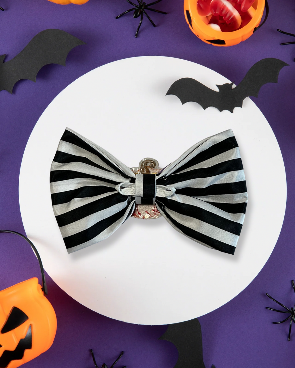 Black & White Oversized Pumpkin Patch Bow