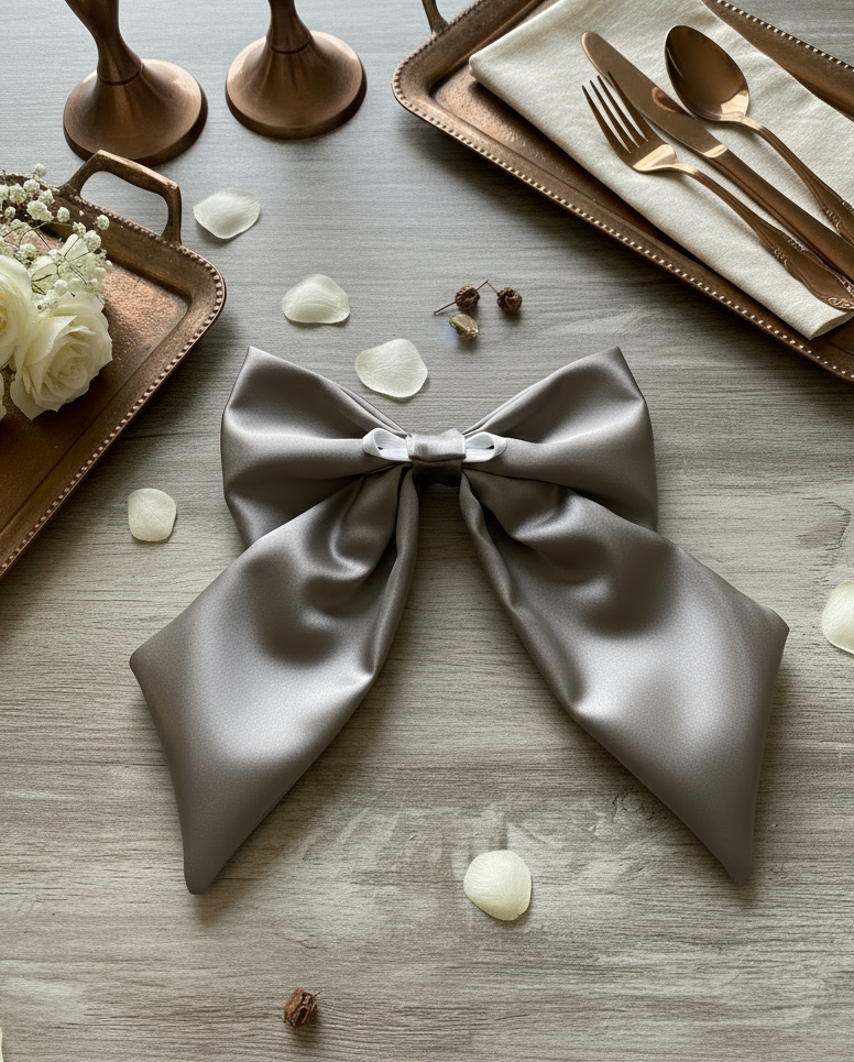 Satin Luxe Sailor Bow - Mink