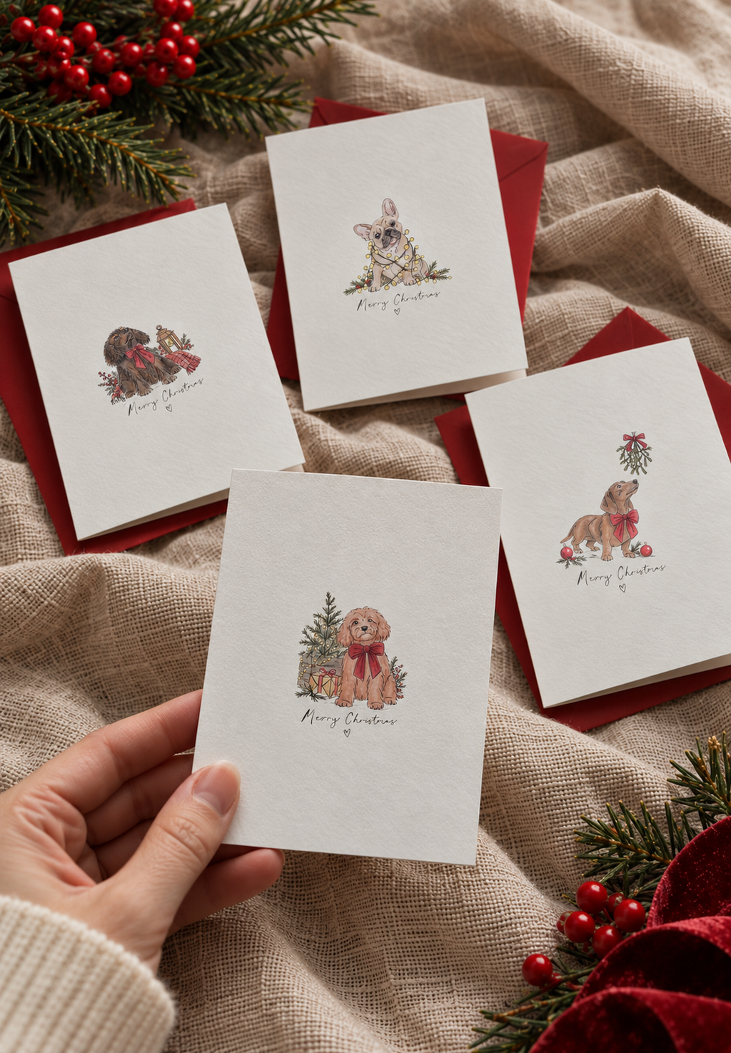 Illustrated Dog Christmas Cards | The Christmas Collection