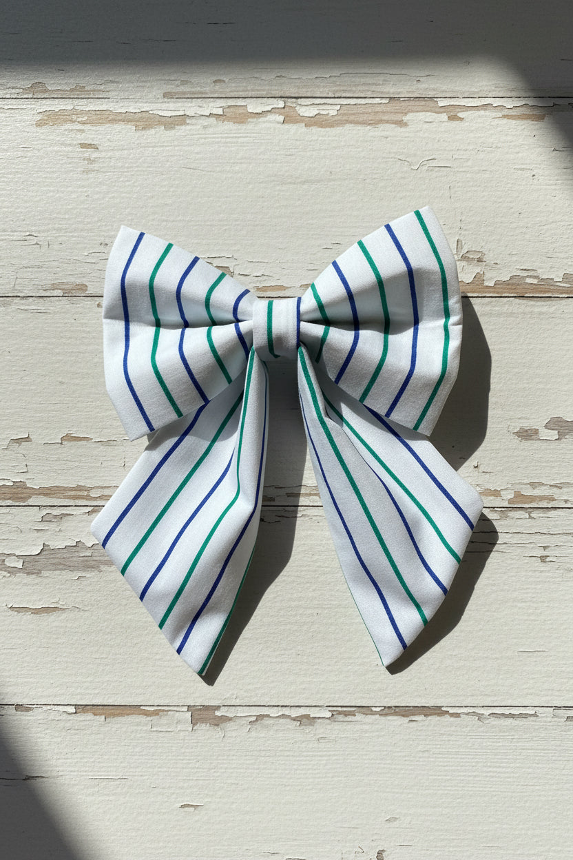 Harbour Strip Dog Sailor Bow