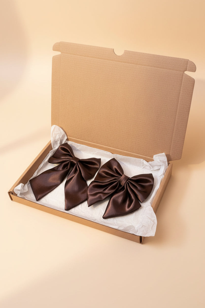 Social Season - Chocolate Luxe Satin Mama & Me Matching Set