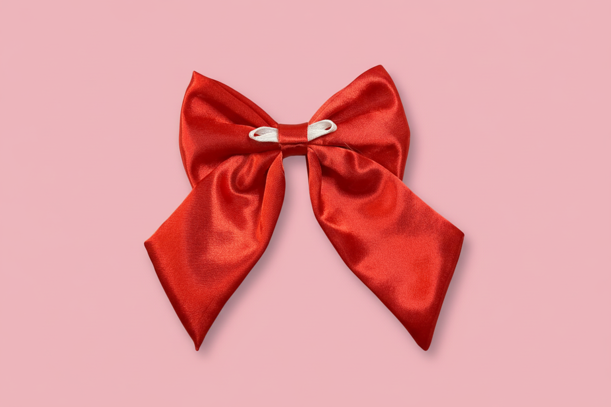 Ruby Red Satin Sailor Bow