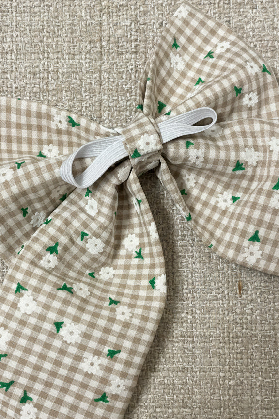 Floral Gingham Sailor Bow Sailor Bow