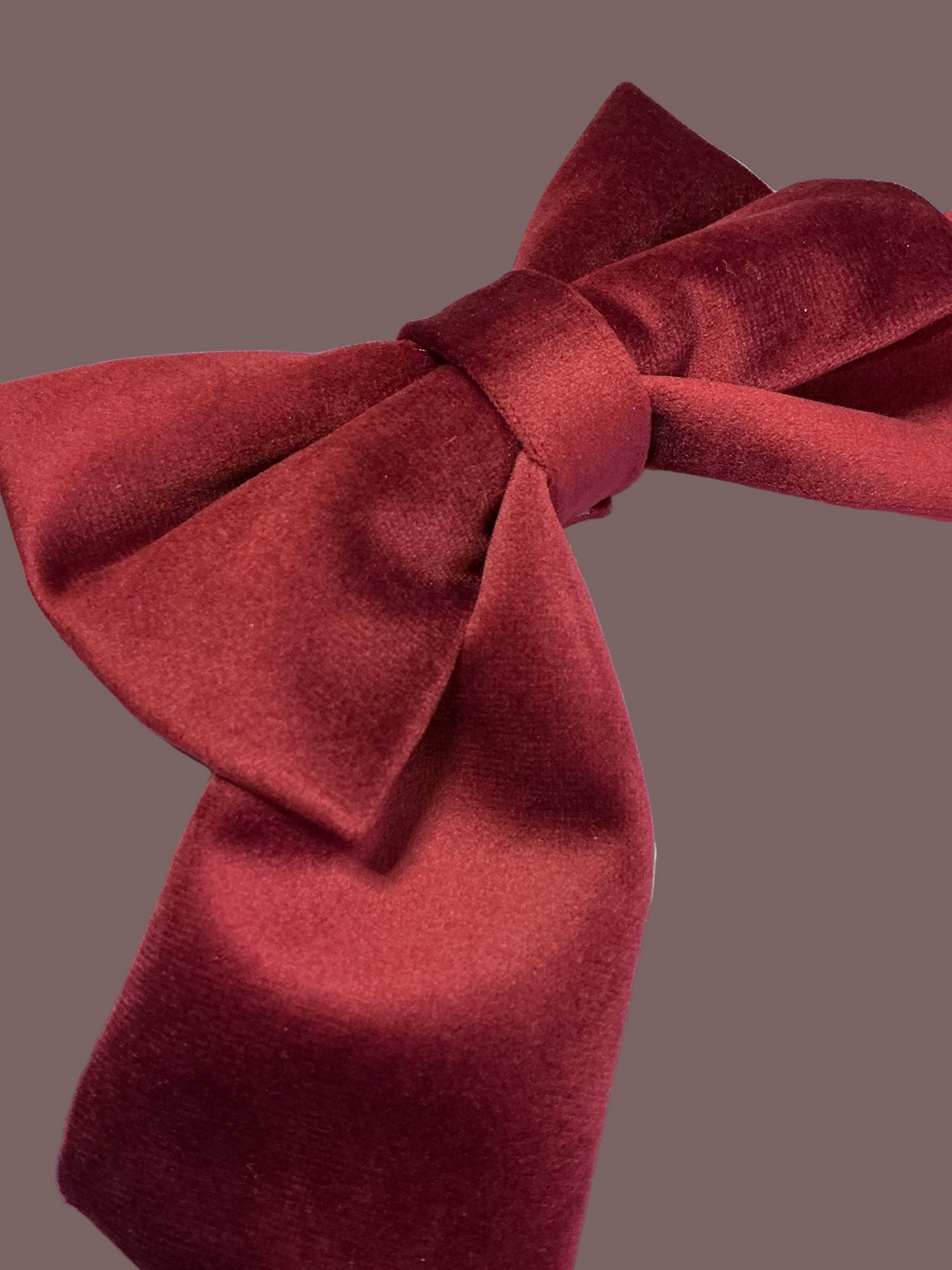 Soft Velvet Sailor Bow – Burgundy