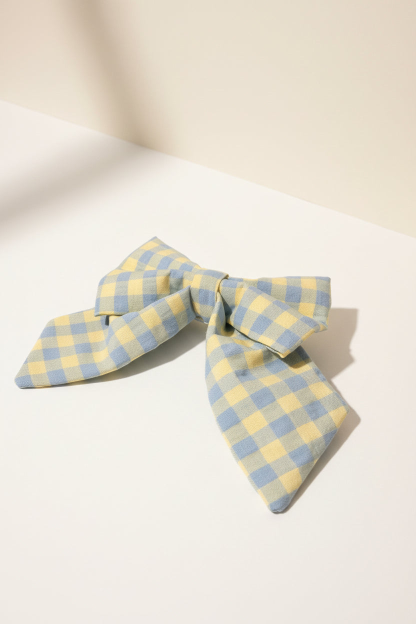 Heritage Hound Sailor Bow - Bluebell Gingham