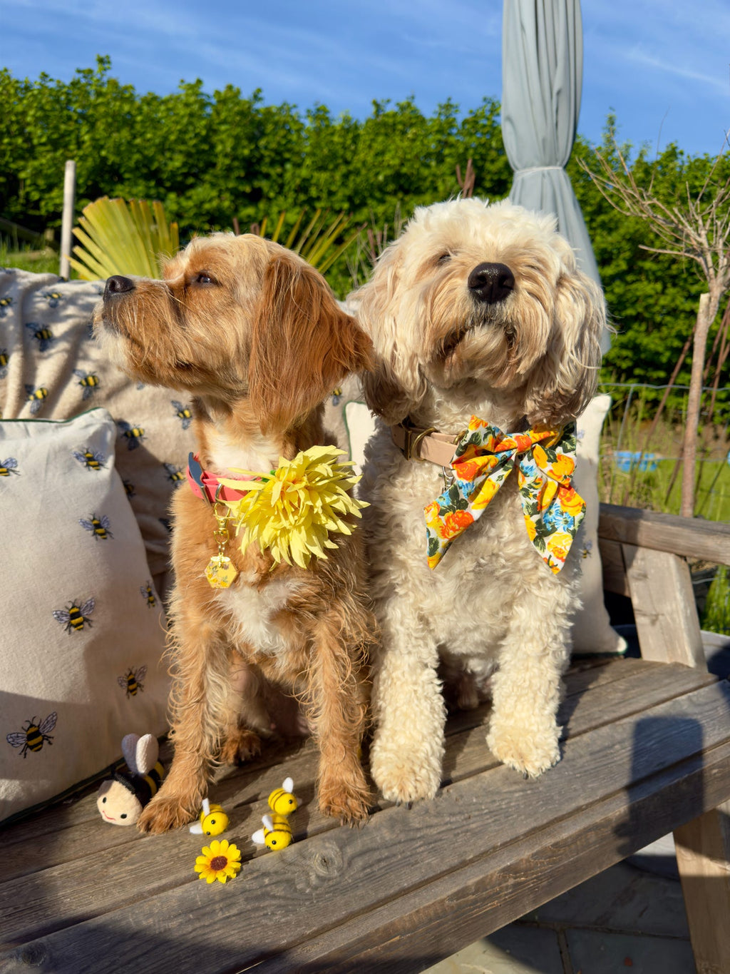 Fur-tastic Florals Yellow Sailor Bow