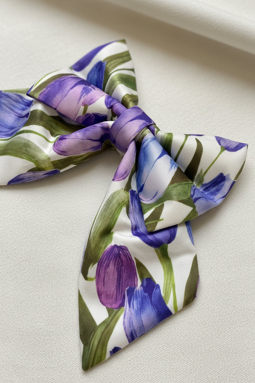 Violet Tulip Bloom Sailor Bow