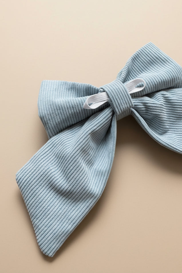 Powder Blue Corduroy Sailor Bow