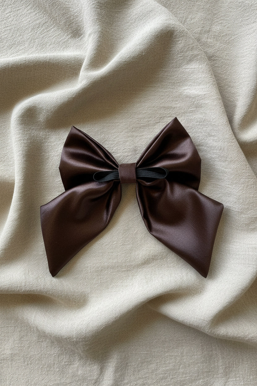 Social Season - Chocolate Luxe Satin Sailor Bow