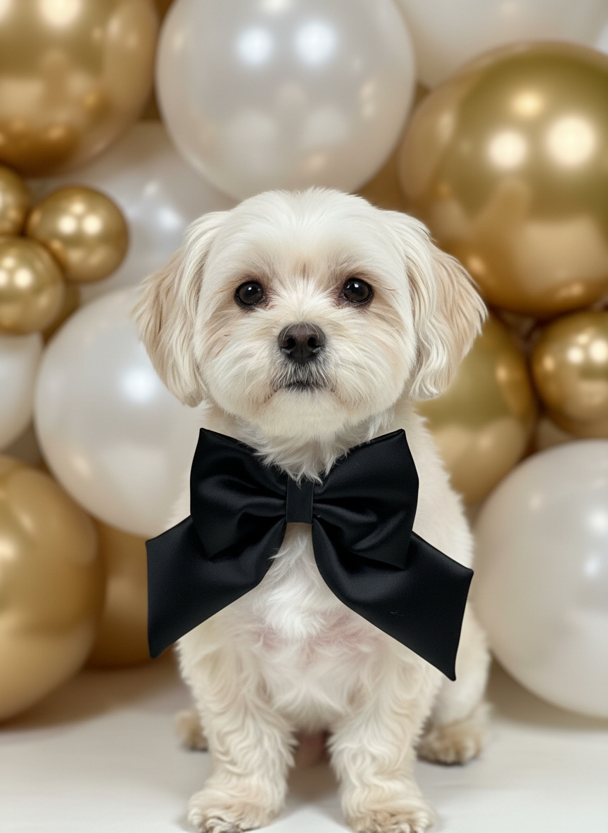 Stretch Satin Luxe Sailor Bow - Black