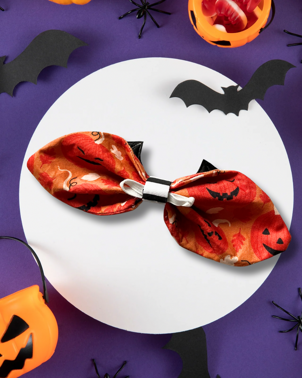 Pumpkin Patch Oversized Bat Wing Bow