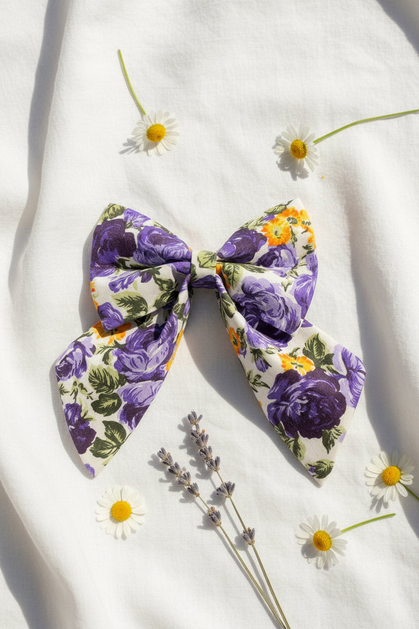 Vintage Rose Sailor Bow - Purple