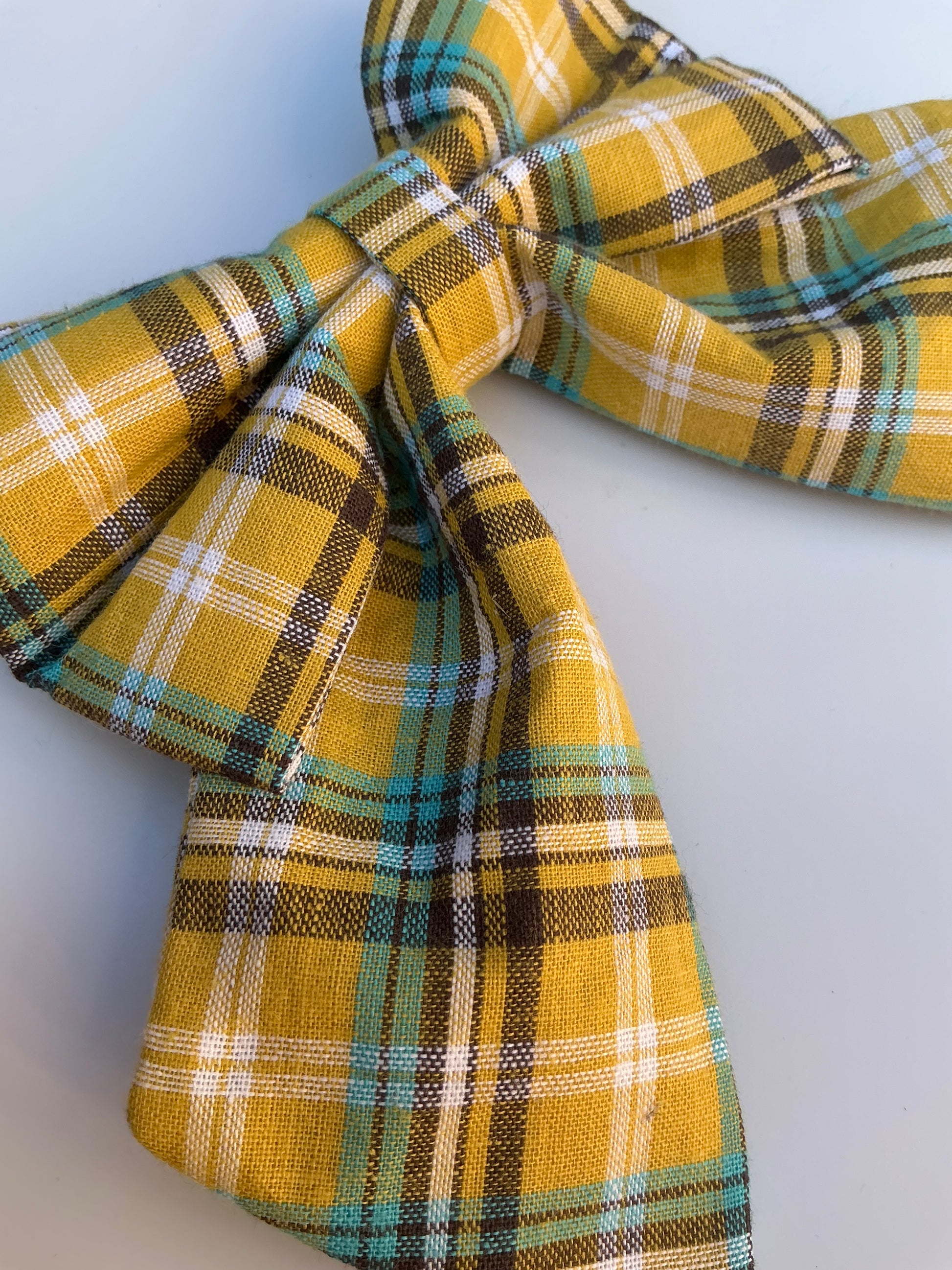 Heritage Hound Sailor Bow - Yellow Plaid