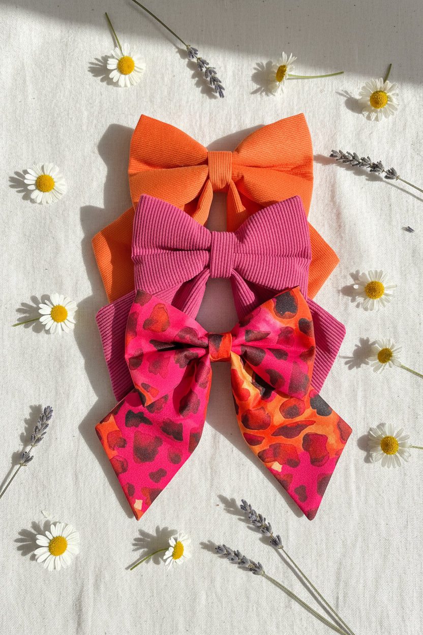 Everyday Corduroy Sailor Bow - Hot Pink