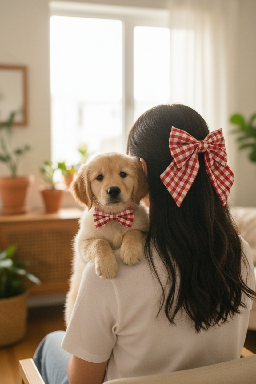 Cuter Than Cupid Gingham Sailor Bow