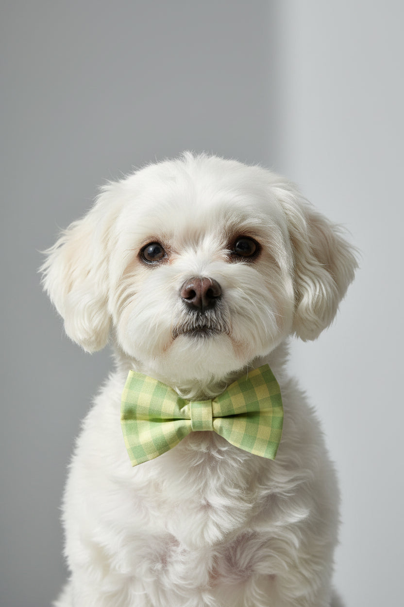 Picnic Pals - Sage Gingham Bow Tie