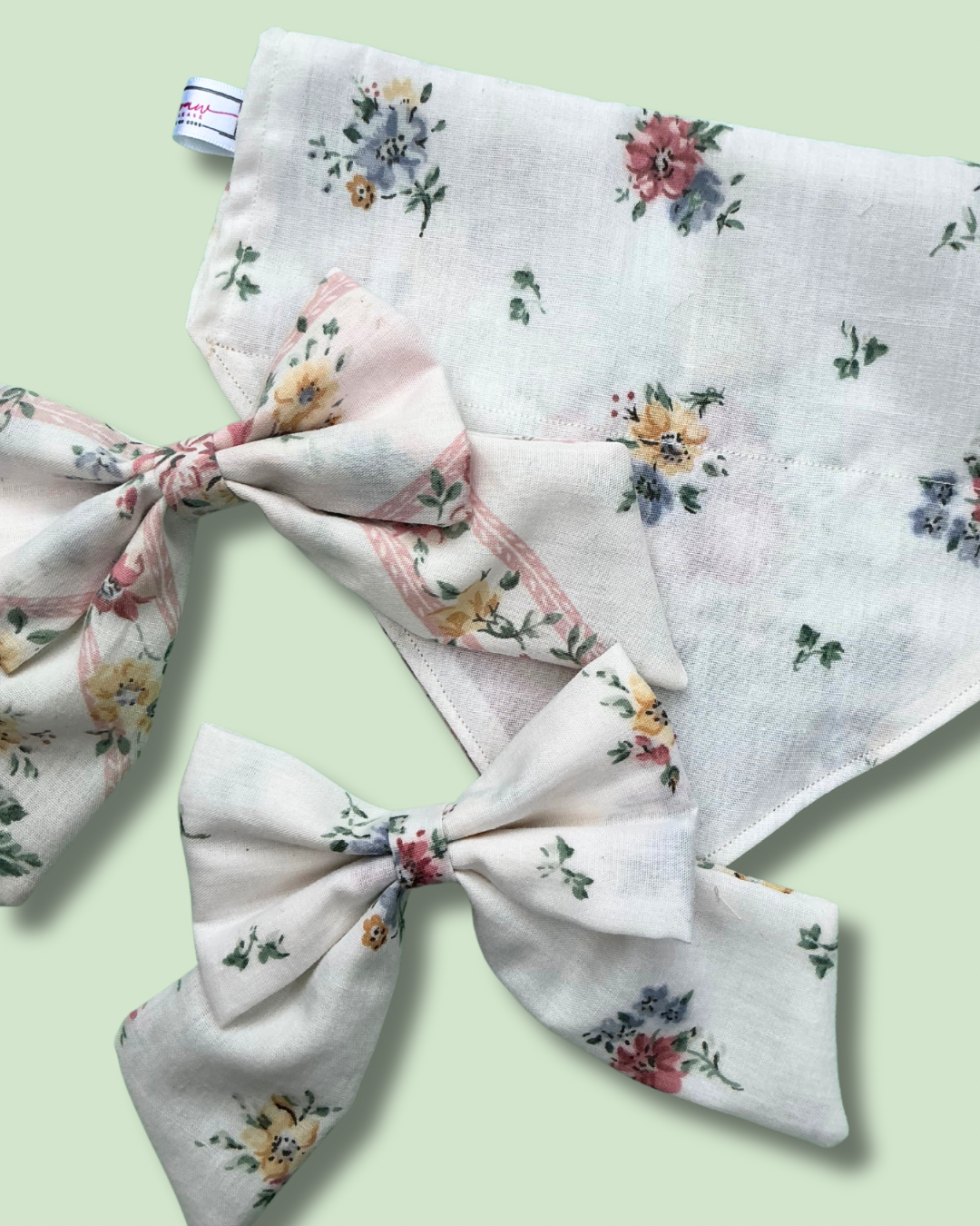 Picnic PAWfect: Cottage Charm Reversible Bandana