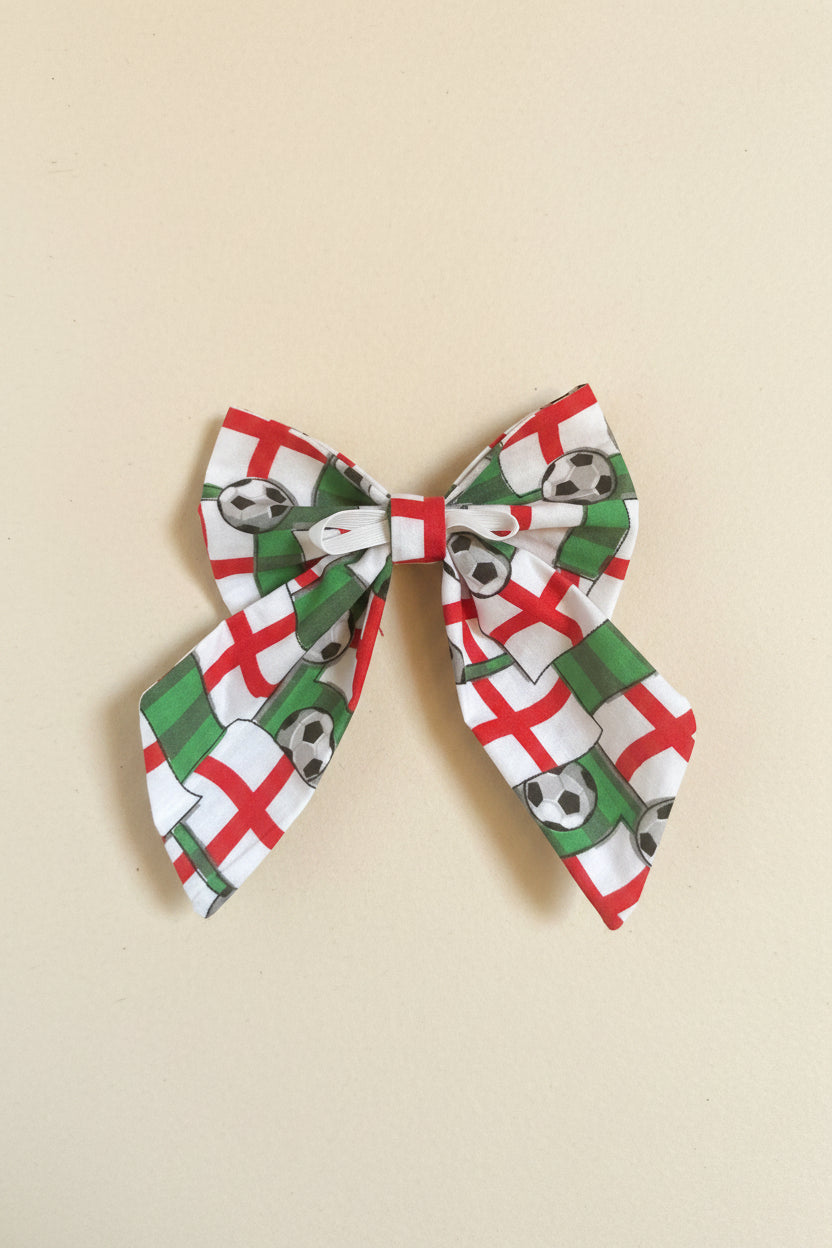England Flag Dog Sailor Bow