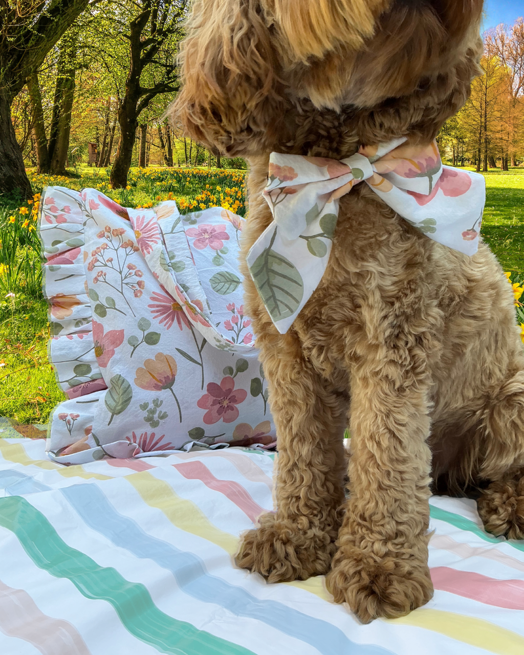 Picnic PAWfect: Cottage Charm Peach Tote Bag