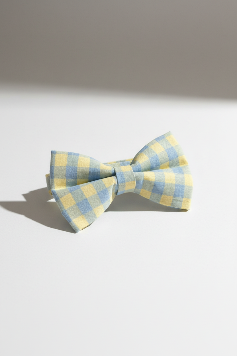 Picnic Pals - Bluebell Gingham Bow Tie
