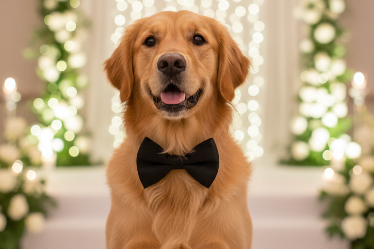 Stretch Satin Luxe Bow Tie - Black