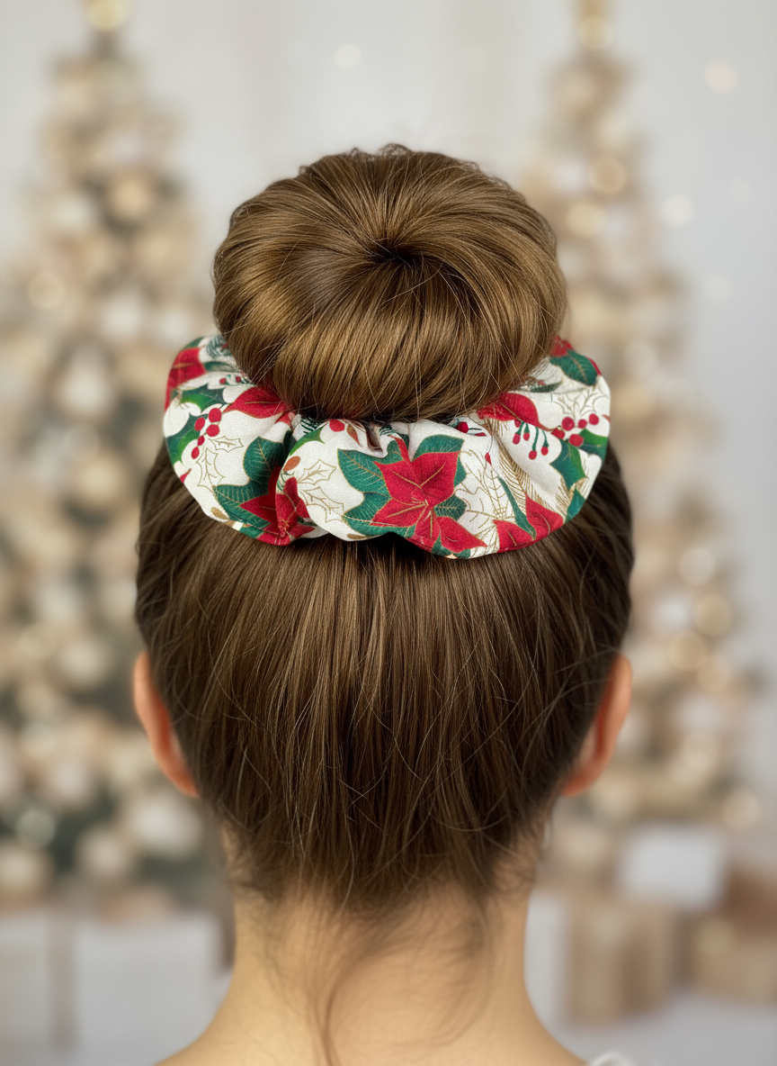 Pawsettia Bloom Matching Hair Scrunchie