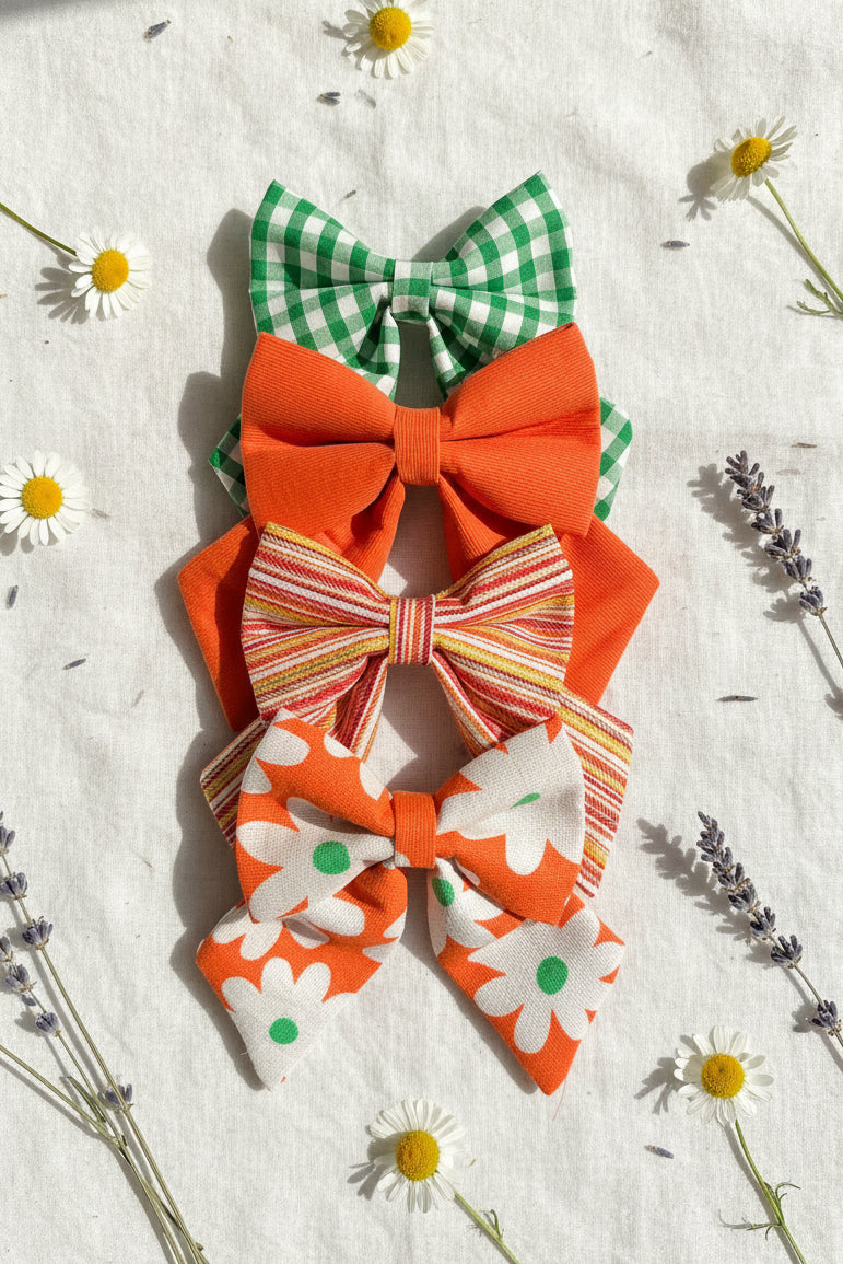 Sunset Stripe Dog Sailor Bow