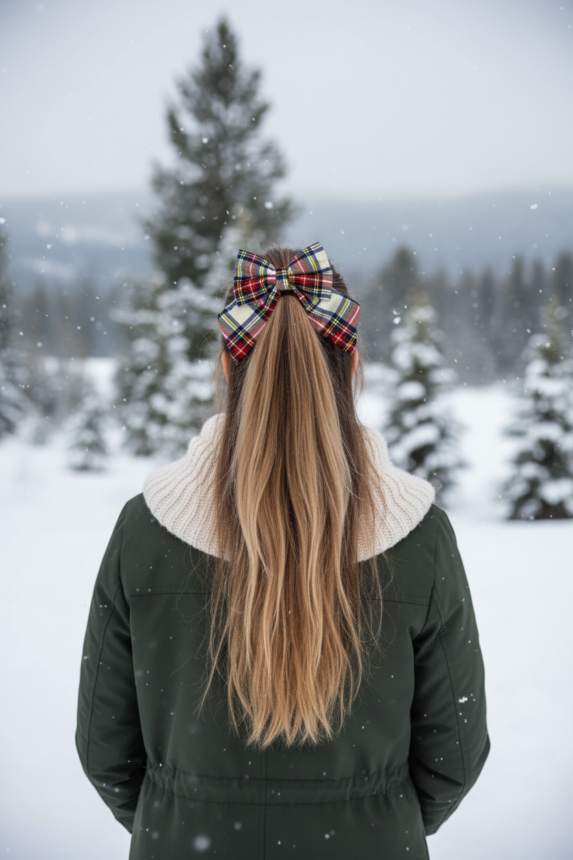 Heritage Hound - Winter White Hair Bow