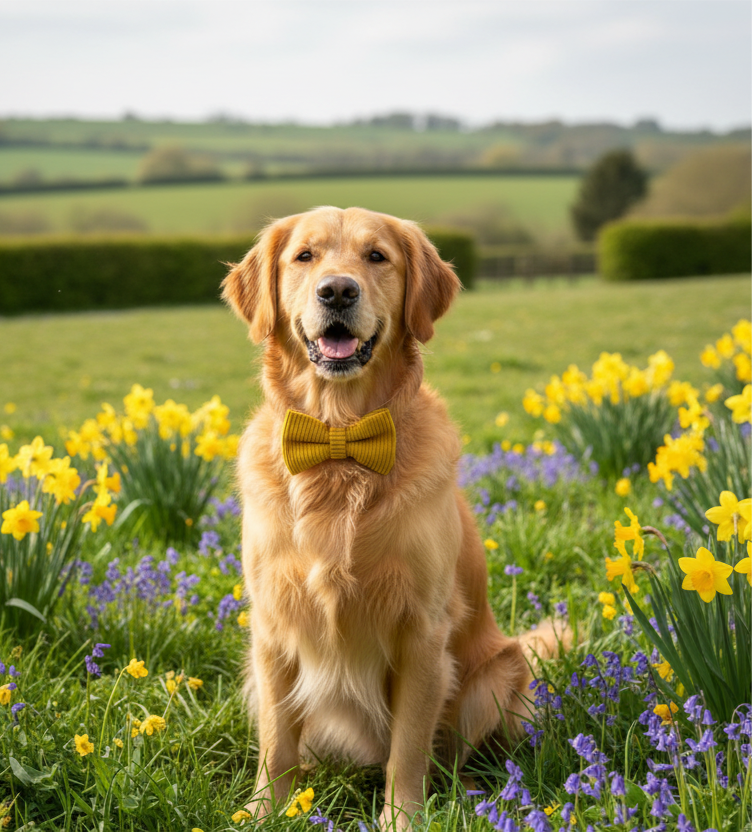 Yellow Corduroy Bow Tie