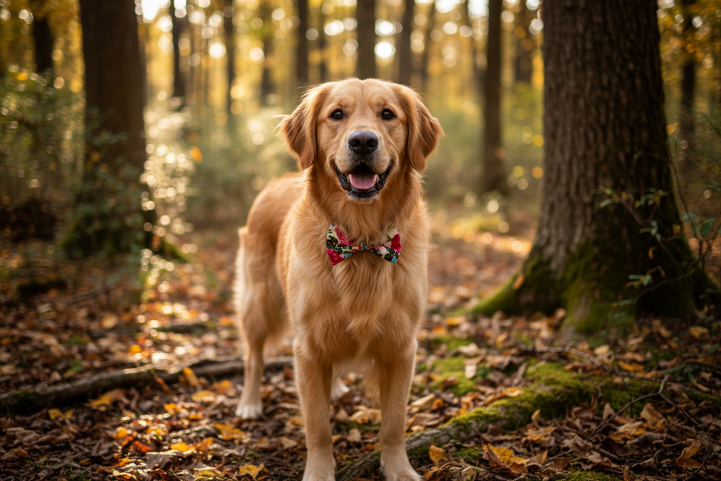 Fur-tastic Florals Pink Bow Tie