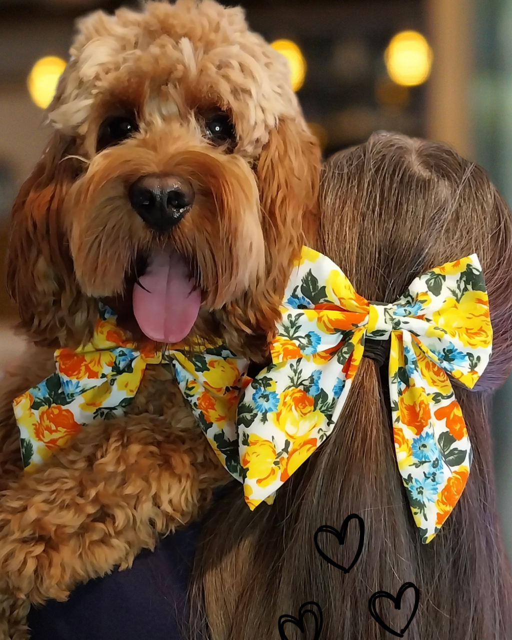 Fur-tastic Florals Yellow Sailor Bow