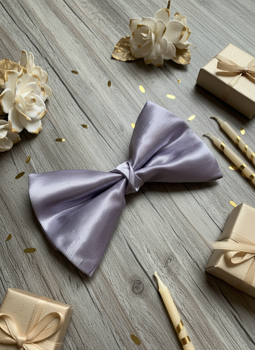 Satin Luxe Bow Tie - Lilac