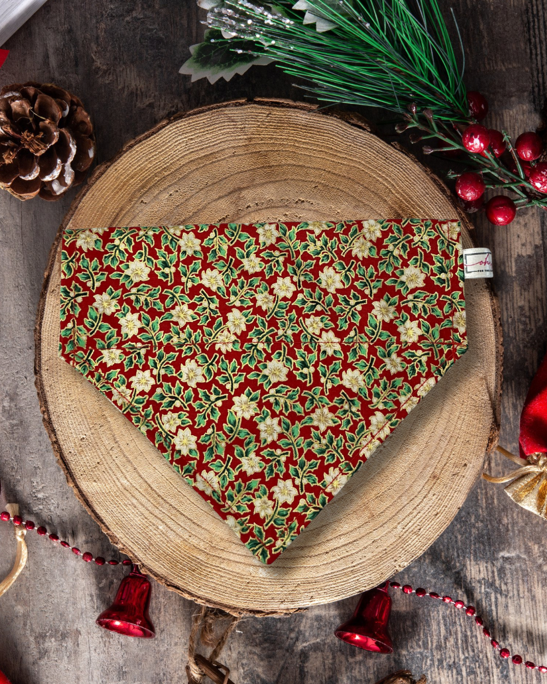 Festive Bloom Christmas Bandana