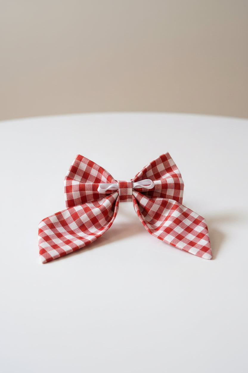 Picnic Pals - Traditional Gingham Sailor Bow Red