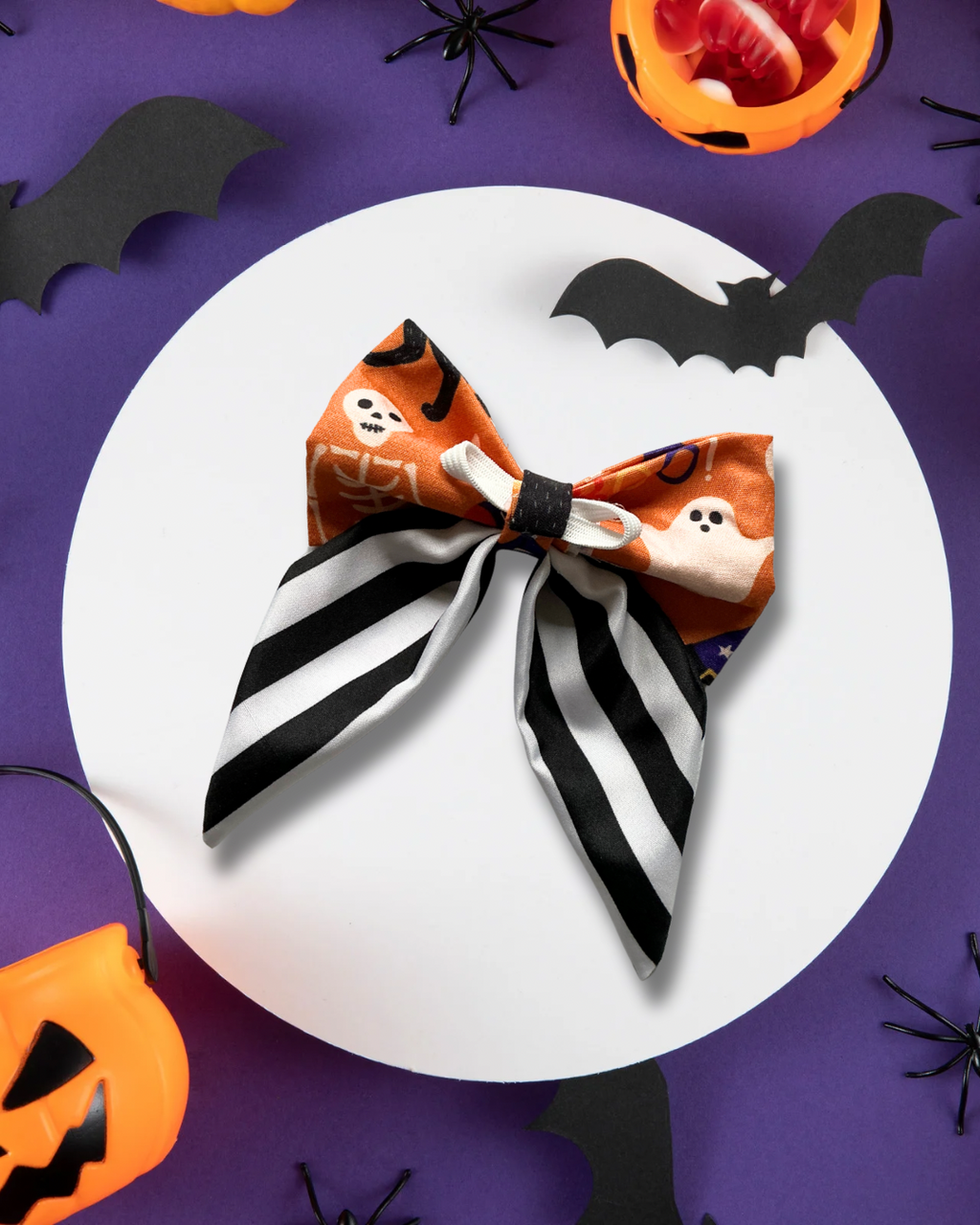 Orange Halloween Fang Tail Sailor Bow