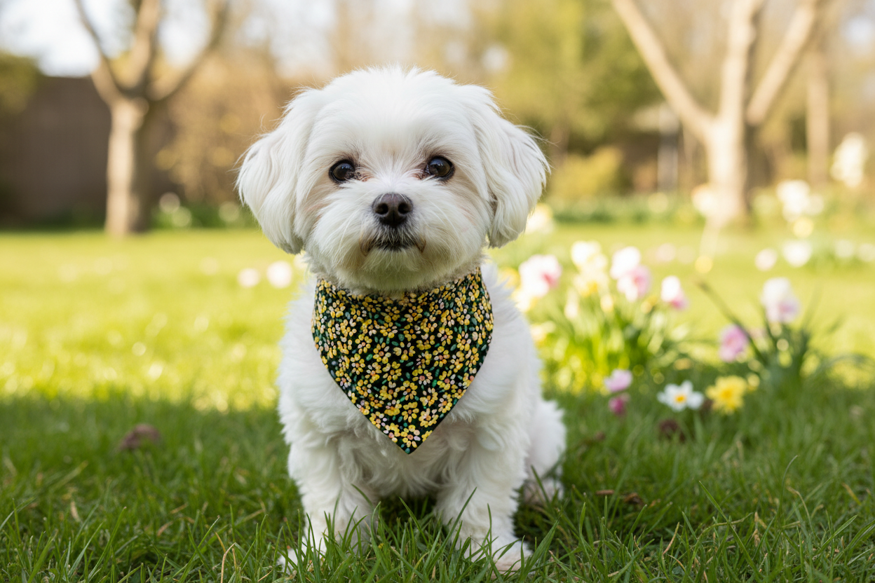 Floral Collar Bandana – Yellow Sunflower Print