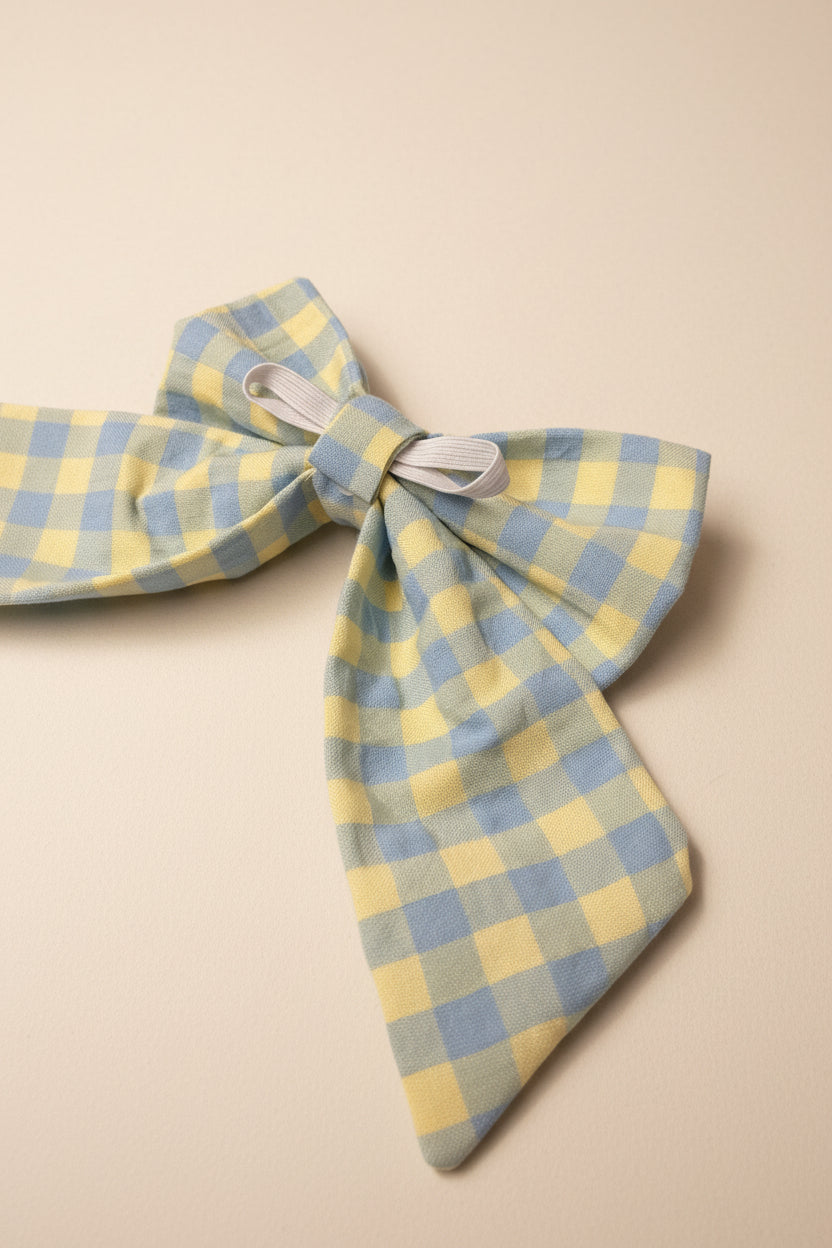 Heritage Hound Sailor Bow - Bluebell Gingham
