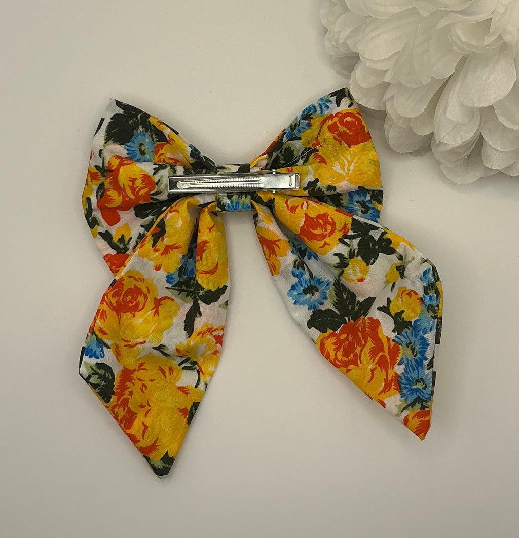 Fur-tastic Florals Yellow Hair Bow