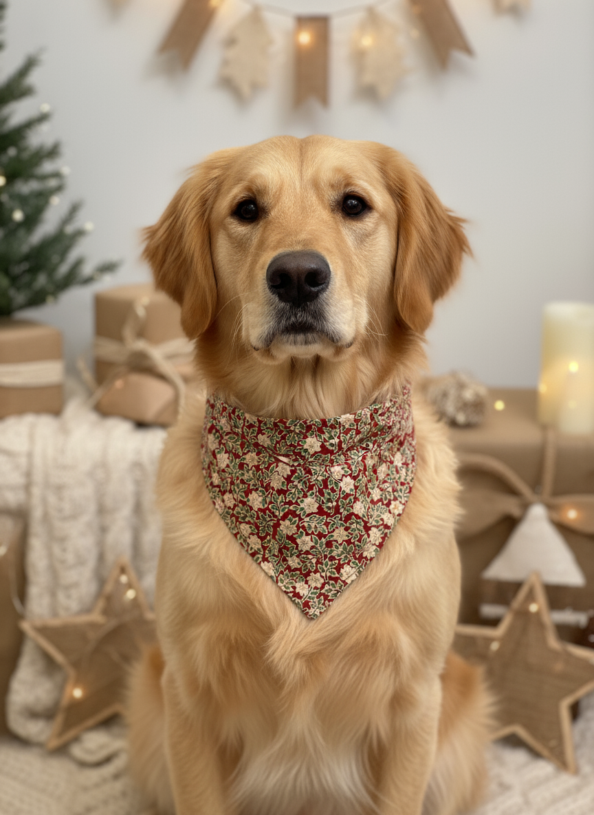 Festive Bloom Christmas Bandana