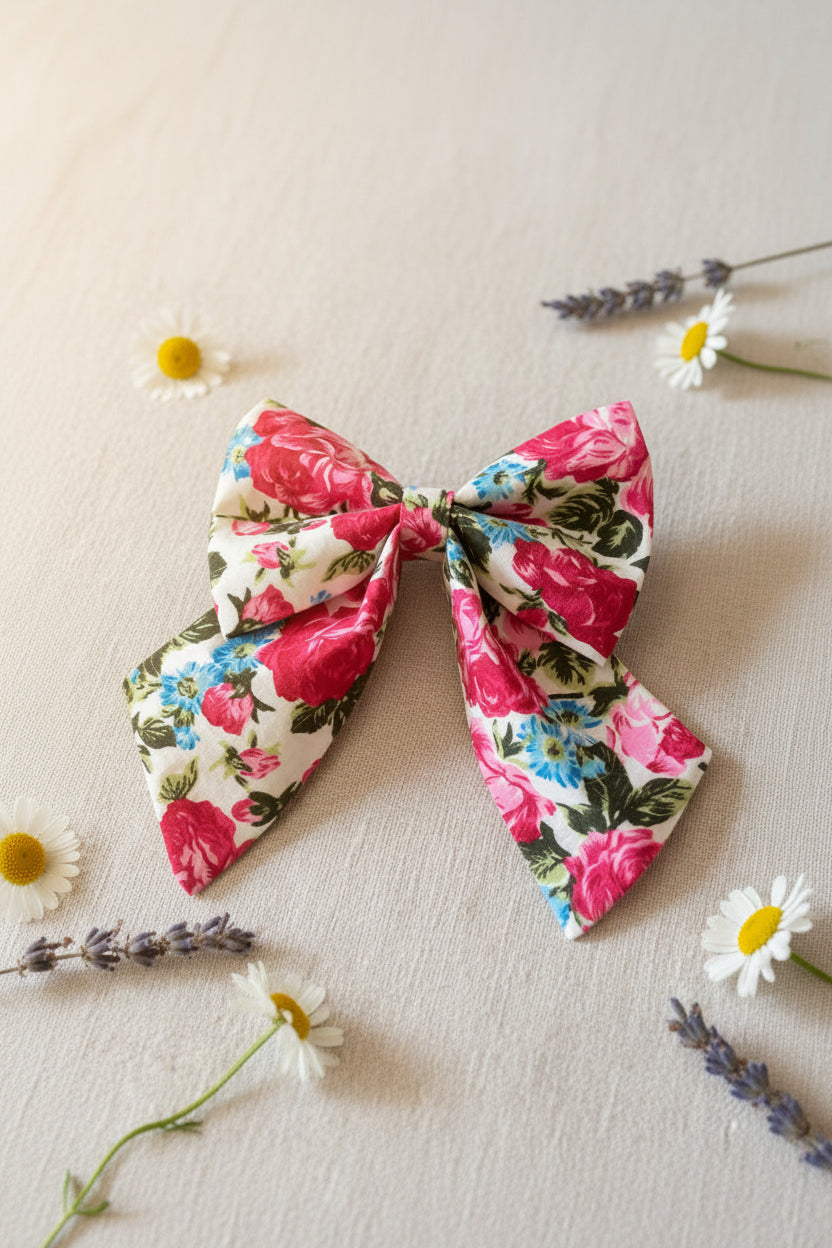 Vintage Rose Sailor Bow - Pink