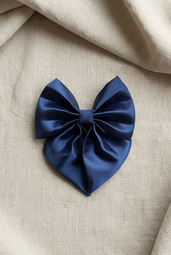 Social Season - Navy Satin Rambler Bow