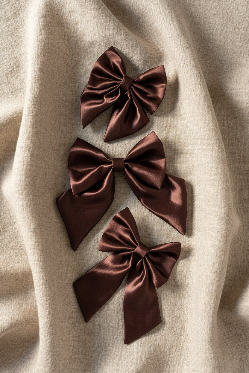 Social Season - Chocolate Luxe Satin Mama & Me Matching Set