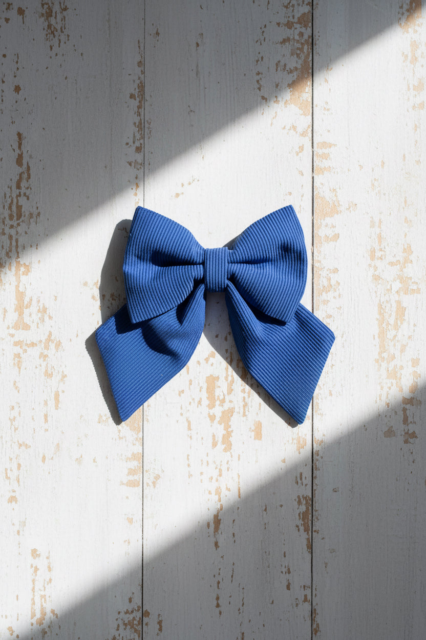 Everyday Corduroy Sailor Bow - Deep Blue