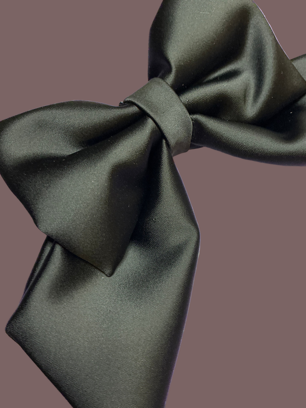 Stretch Satin Luxe Sailor Bow - Black