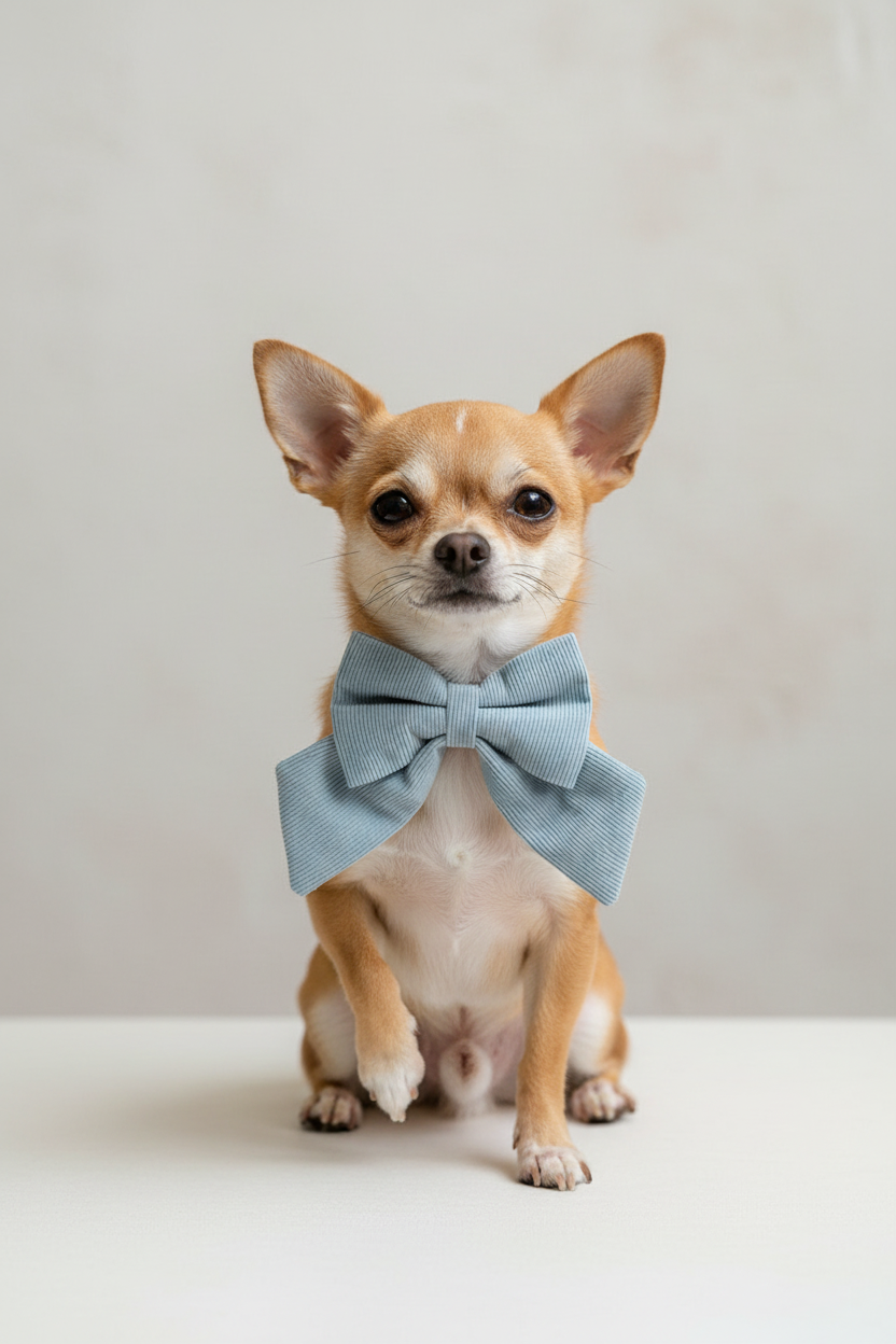 Powder Blue Corduroy Sailor Bow