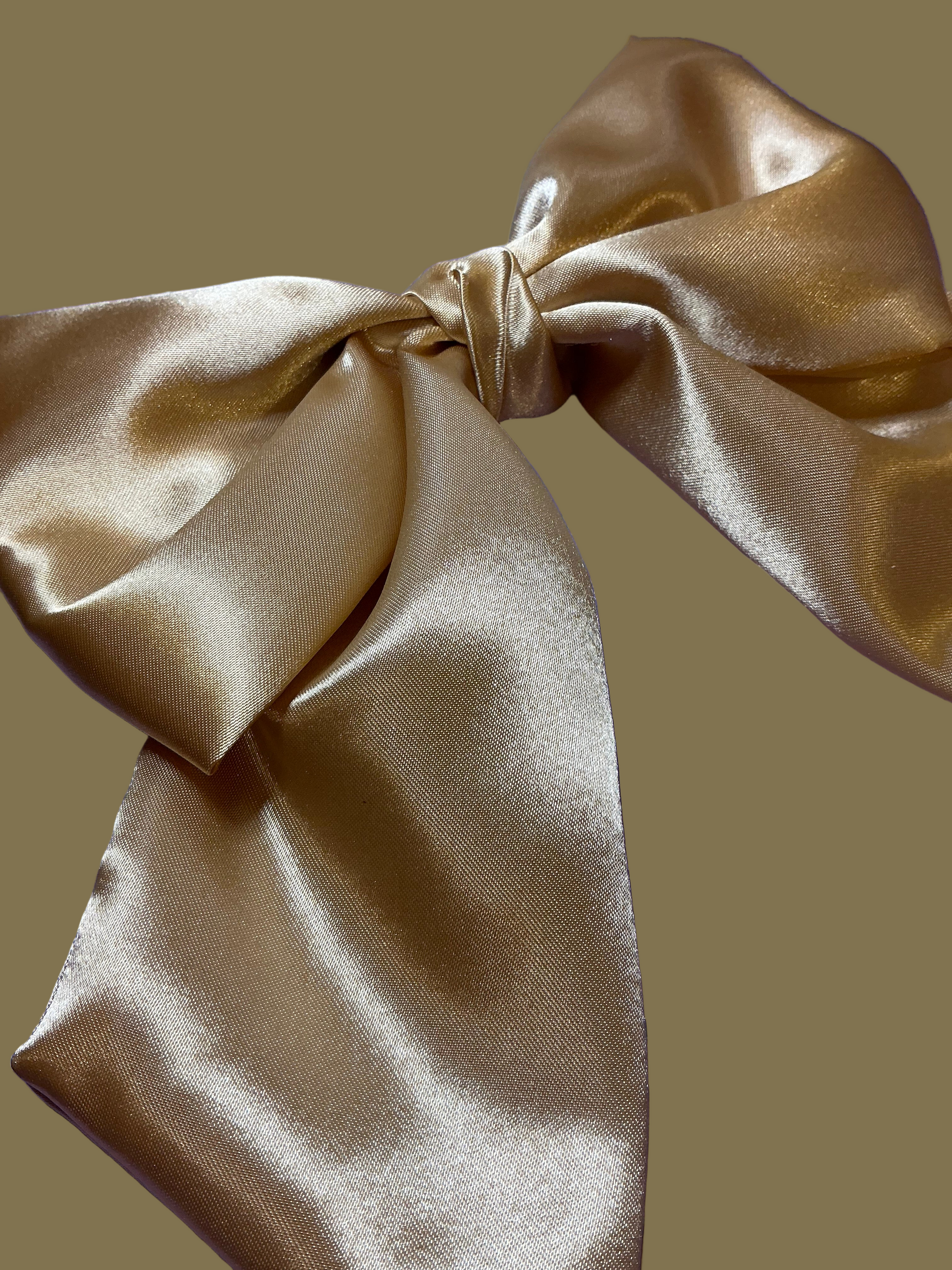 Satin Luxe Sailor Bow - Gold