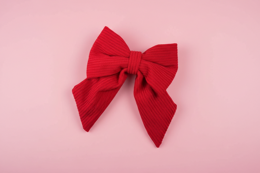 Burnt Red Corduroy Sailor Bow